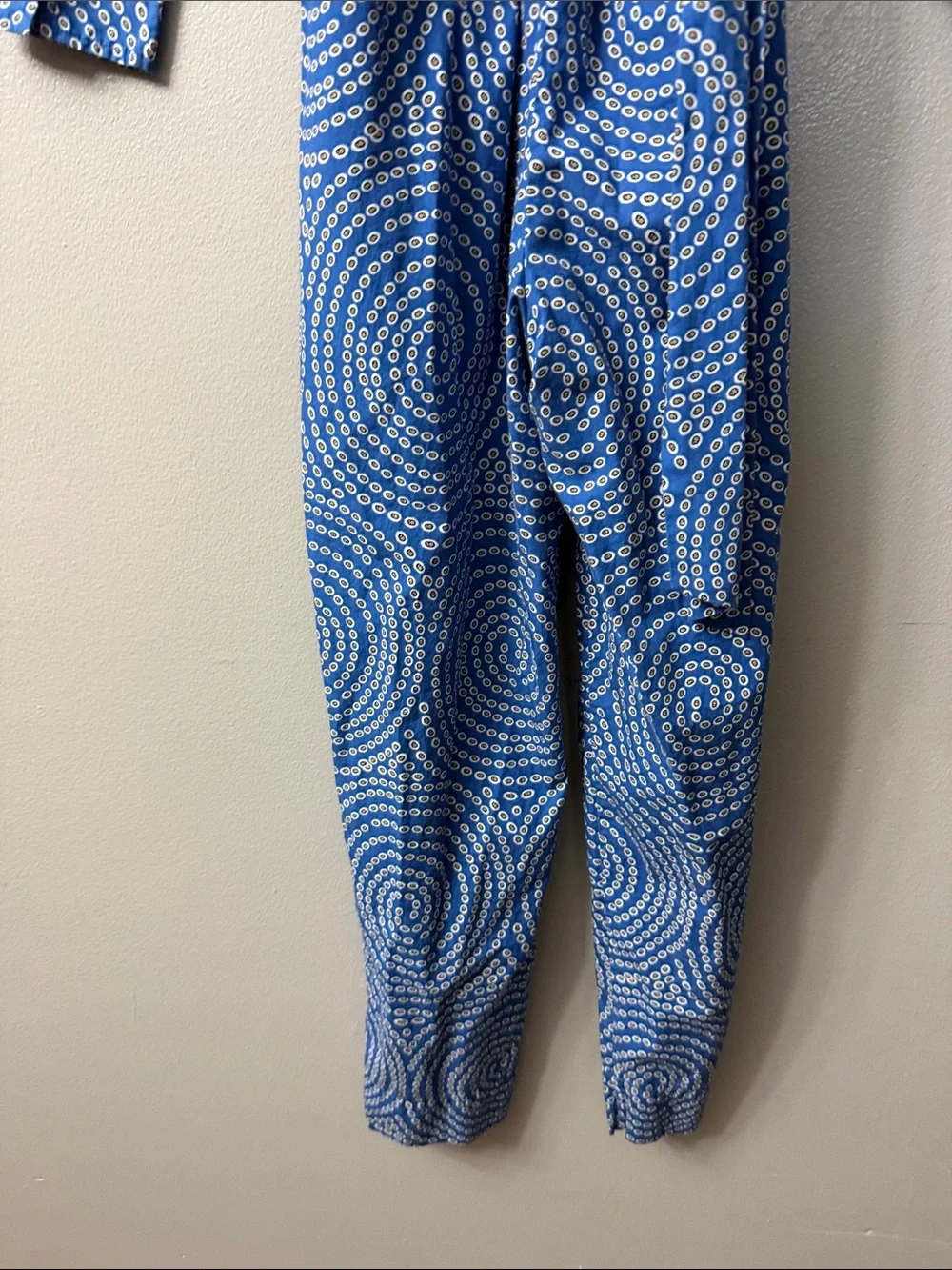 Rhode Women's Blue and White belted pouch Jumpsuit Size XS